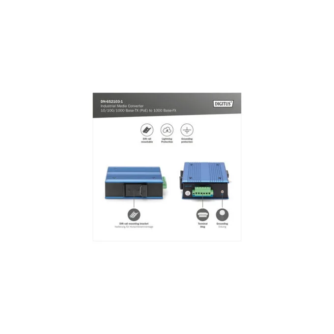 10 100 1000 Base-TX to 1000 Base-FX Industrial Media Converter - 10 100 1000 Base-TX to 1000 Base-FX — image 6