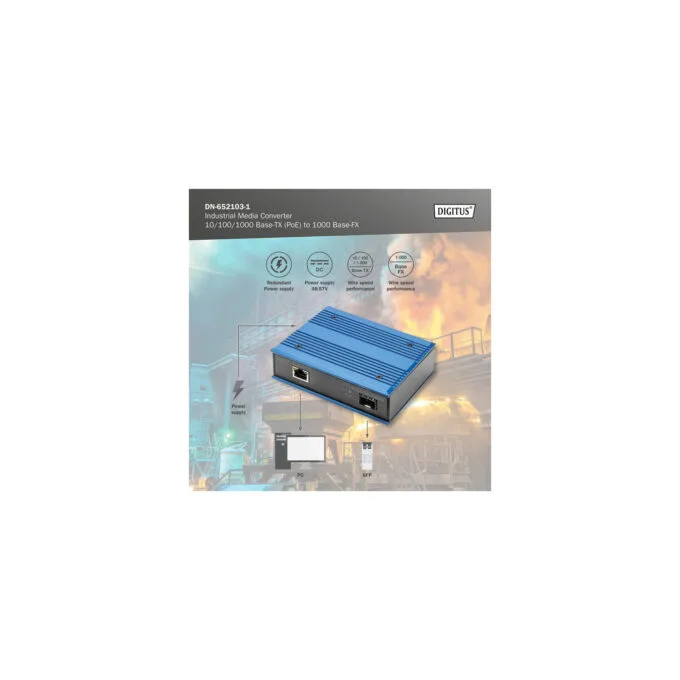 10 100 1000 Base-TX to 1000 Base-FX Industrial Media Converter - 10 100 1000 Base-TX to 1000 Base-FX — image 7