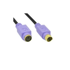 13342W 2M PS 2 CABLE GOLDEN CONTACTS, BLACK PURPLE, INLINE