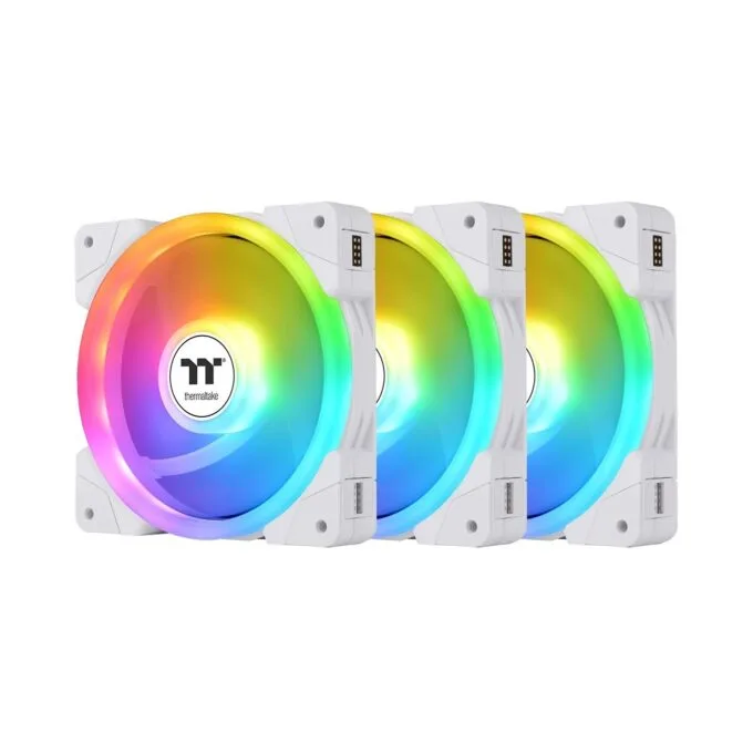 140mm Thermaltake SWAFAN EX14 ARGB PC Cooling Fan White TT Premium Edition 3 Fan Pack - EX14 - White — image 1