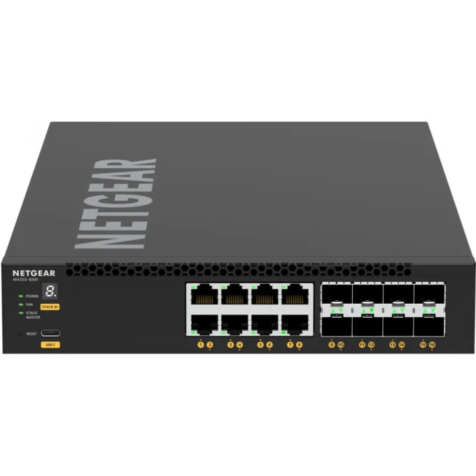 16-Port 10G Managed Switch - NETGEAR M4350-8X8F - L3, 16x10G (8x RJ45 + 8x SFP+), 2GB DDR4, ARM 1.8GHz, 1U Black — image 3