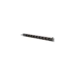 19' PDU Power Strip with Aluminum Profile - 9-fold - Back-up Fuse
