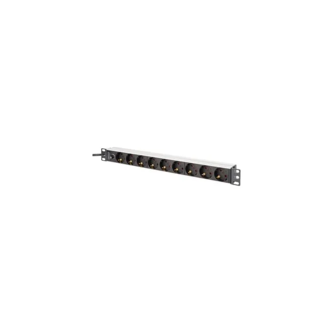 19' PDU Power Strip with Aluminum Profile - 9-fold - Back-up Fuse — image 1