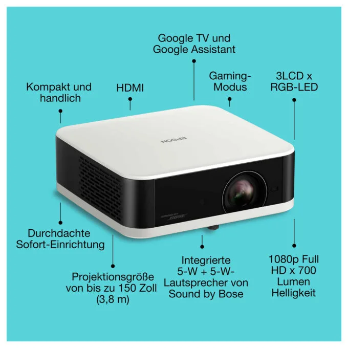 (1920x1080) Epson EF-61W 3LCD-Laserprojektor 16:09 700-Lumen White — image 2