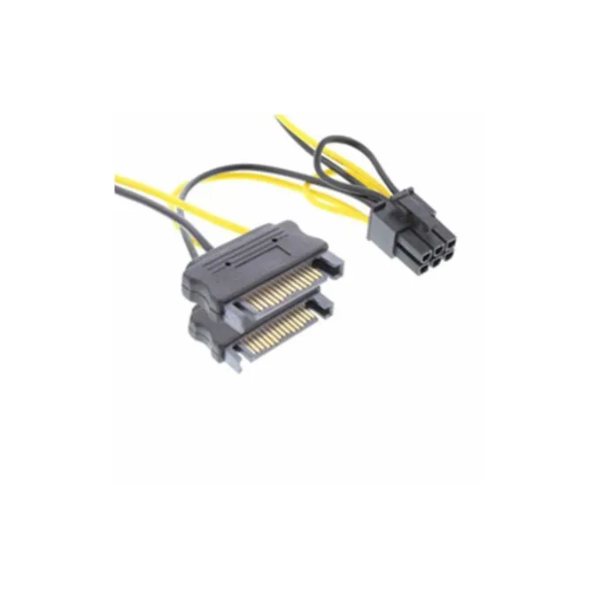 26628B POWER ADAPTER 2xSATA TO 6PIN FOR PCIe GRAPHICS CARD 0,15m INLINE — image 1