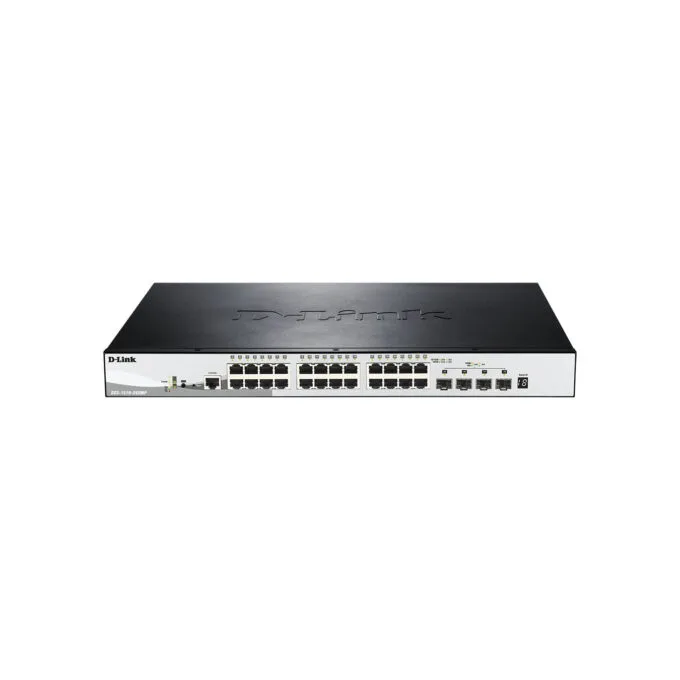 28-Port PoE+ Gigabit Smart Managed Switch - DGS-1510-28XMP - Black/Gray, 24x RJ-45, 4x SFP+, Rackmount — image 1
