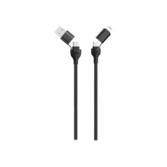 2GO USB Type C Ladekabel 4 in 1 USB A. Lighn. 1.2m sw