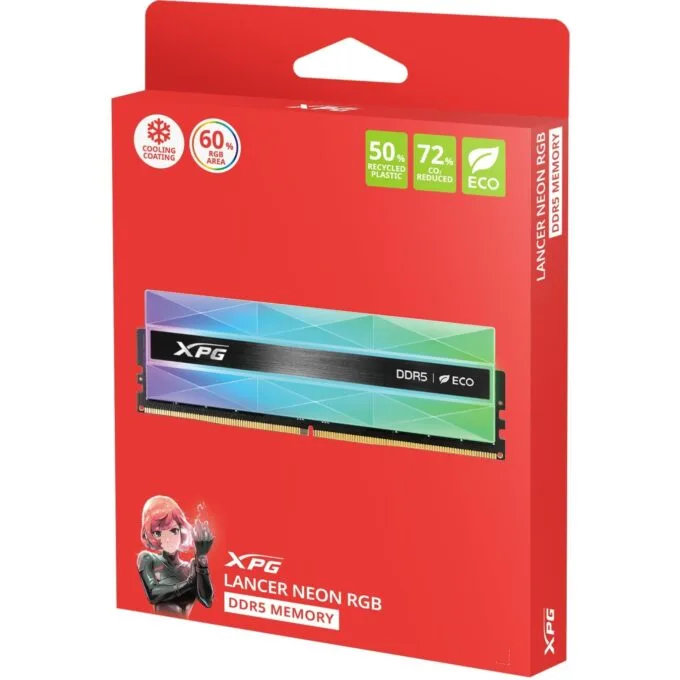 32GB PC 6000 CL30 ADATA XPG LANCER NEON RGB KIT 2x16GB - Multicolour DDR5 — image 5
