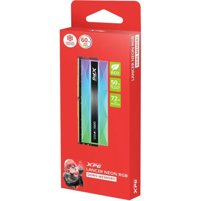 32GB PC 6400 CL32 ADATA XPG LANCER NEON RGB KIT 2x16GB retail — image 5