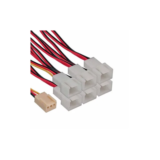 33436 FAN ADAPTER Y-CABLE 3-PIN MOLEX TO 6x 3-PIN F M INLINE — image 1