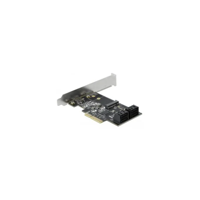 4-Port SATA and 1-Slot M.2 Key B PCIe x4 Card - Low Profile Form Factor Adapter — image 3