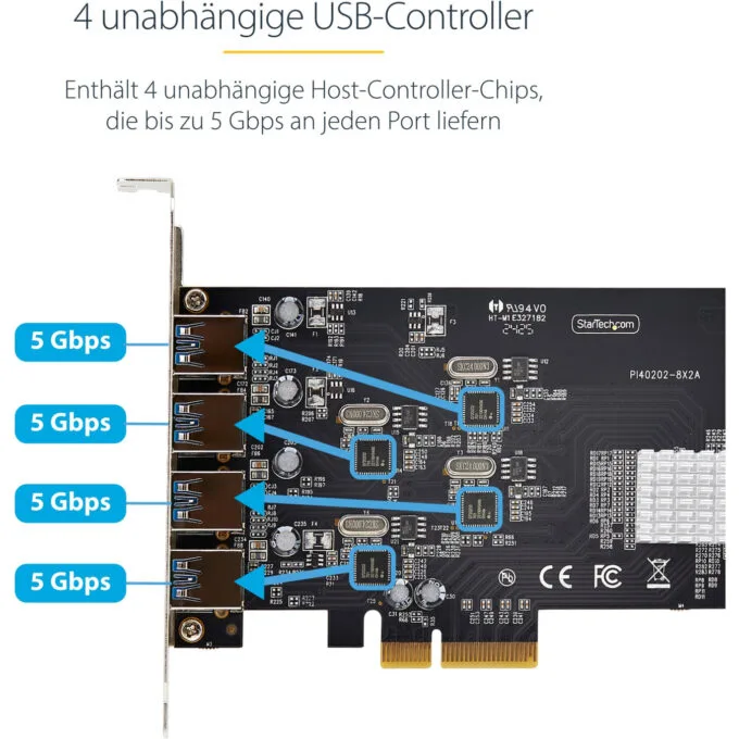 4-PORT USB-A PCIE CARD 5GBPS — image 3