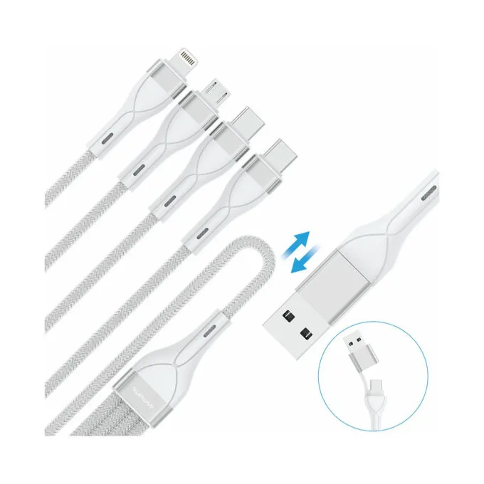 4smarts USB-C A Multi-Ladekabel 4in2 1.2m. wei — image 3