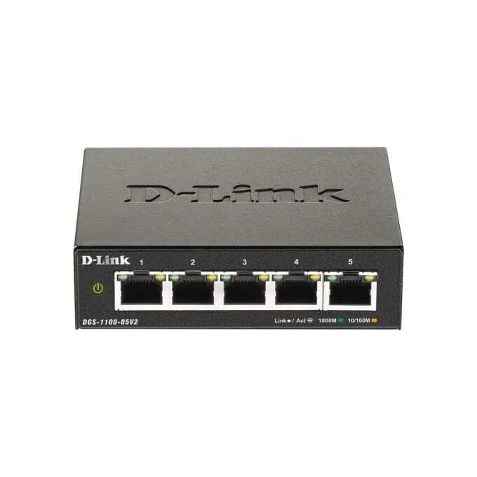 5P D-Link DGS-1100-05V2 M - DGS-1100-05V2 M - 5-Port Gigabit Smart Switch, Fanless, L2 Managed, Desktop — image 1