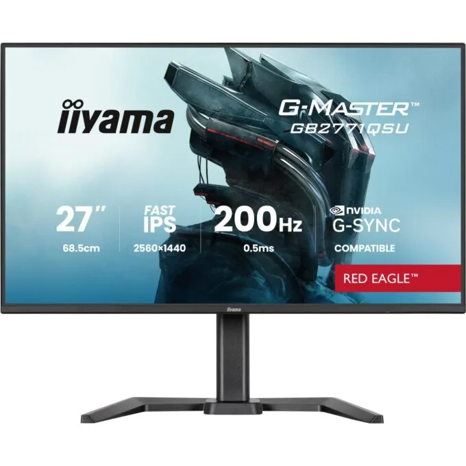 68.6 cm 27? (2560×1440) iiyama - GB2771QSU-B1 - 16:9 QHD Fast IPS 0.5 ms (MPRT) 200 Hz HDMI 2× DisplayPort USB-C VESA 100 — image 1