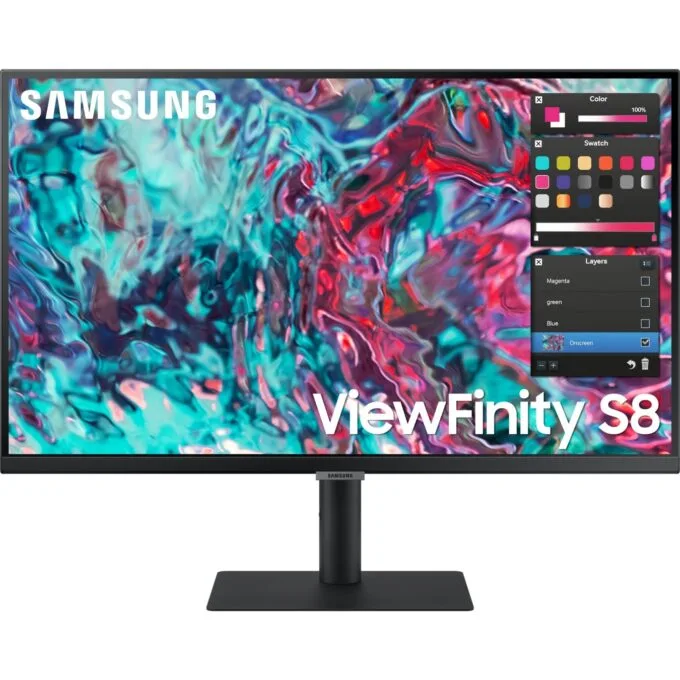 68.6cm 27'' (3840x2160) Samsung ViewFinity S8 - S27B800TGU - 16:9 5ms IPS HDMI 2xThunderbolt4 VESA Pivot 4K Black — image 1