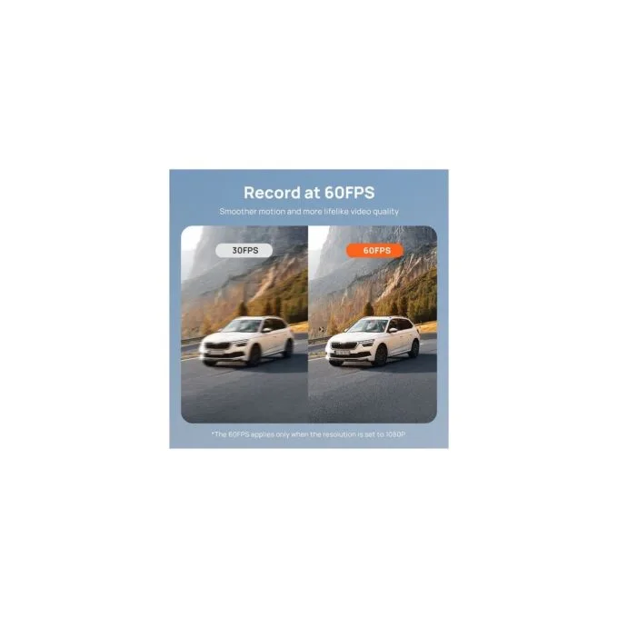 70mai Dash Cam 4K w. Screen - A810 - 2160p 60FPS 150FOV GPS 500mAh Car Camera — image 5