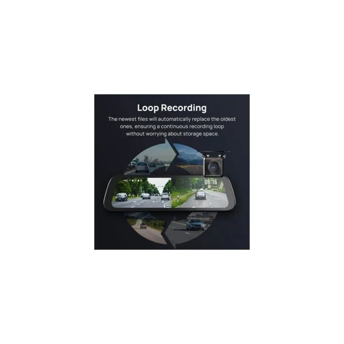 70mai Rearview Mirror Dash Cam - S500 - set 1944p 138fov Car Camera — image 6