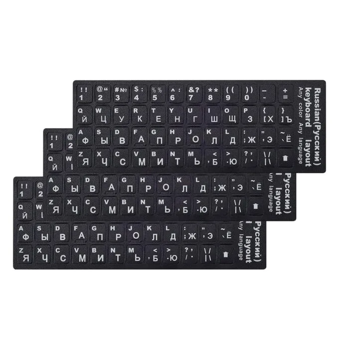 Keyboard Stickers - Russian - English black color — image 2