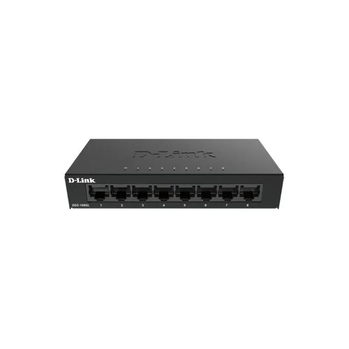 8P D-Link DGS-108GL - 8-Port Gigabit Unmanaged, Fanless Desktop Switch — image 1