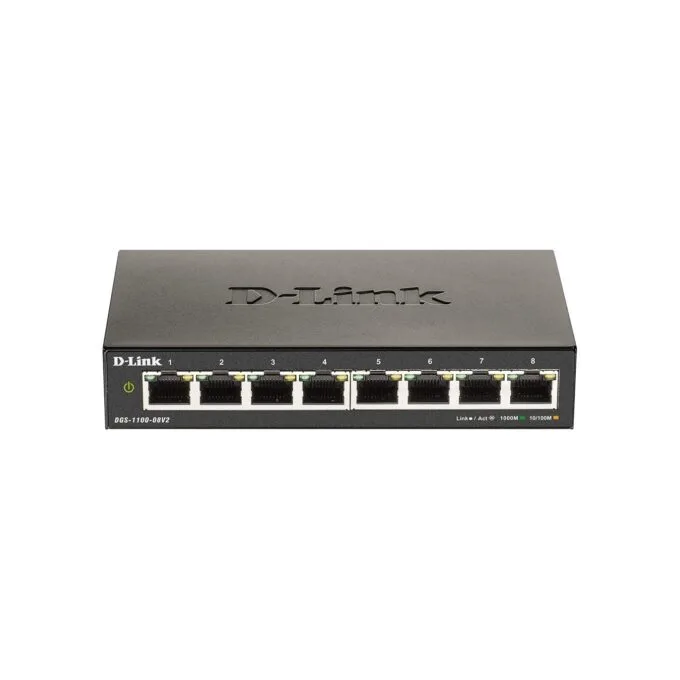 8P D-Link DGS-1100-08V2 M - DGS-1100-08V2 M - Smart Web-managed 8-Port Gigabit Switch, Fanless, Desktop — image 1
