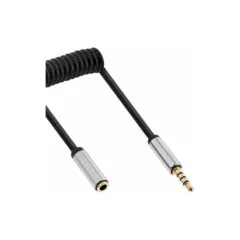 99282 2m AUDIO SLIM SPIRAL STEREO CABLE 4-pin 3.5mm M F INLINE