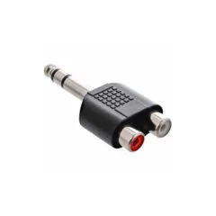 99323 AUDIO ADAPTOR 6.35 MALE TO 2x RCA FEMALE INLINE