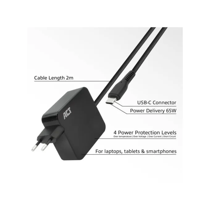 AC2010 USB-C LAPTOP WALL CHARGER 65W W POWER DELIVERY PROFILES ACT — image 2