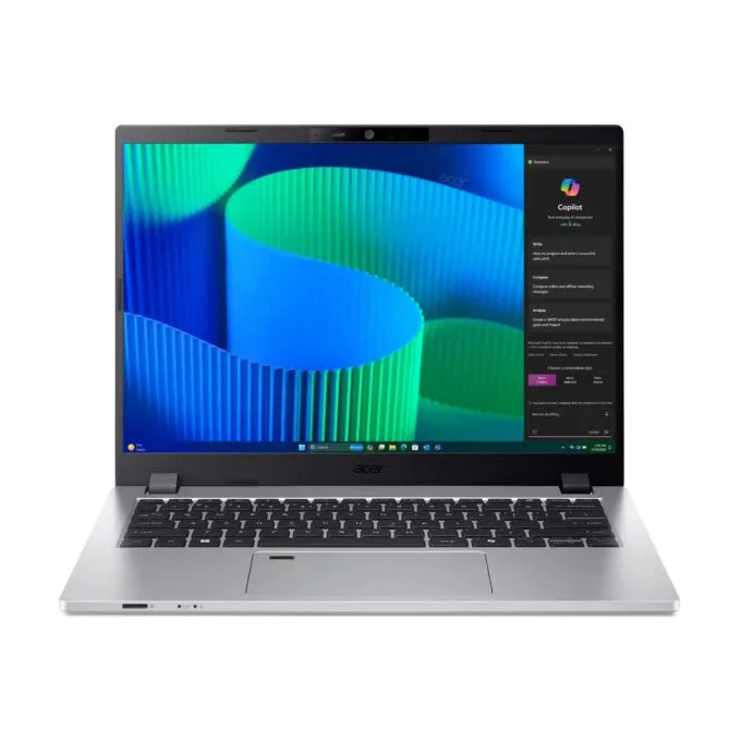 Acer TravelMate P2 - TMP214-56-TCO-54AL - Pure Silver, 14" WUXGA IPS, Intel Core i5-120U, 16GB, 512GB SSD, Win11 Pro — image 1