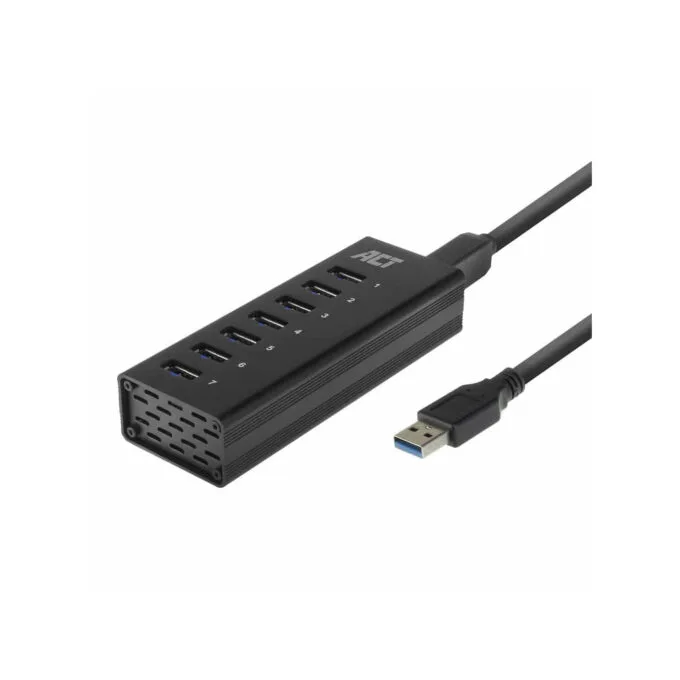 ACT AC6315 USB 3.0 7-Port Hub 20W Power Supply Black — image 1