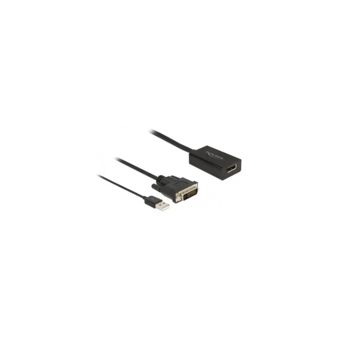 Adapter Cable - DVI + USB-A Male to DisplayPort Female — image 1