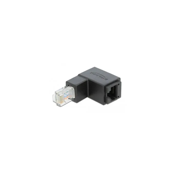 Adapter RJ-45 Cat.6 plug to socket, angled at 90° below — image 1