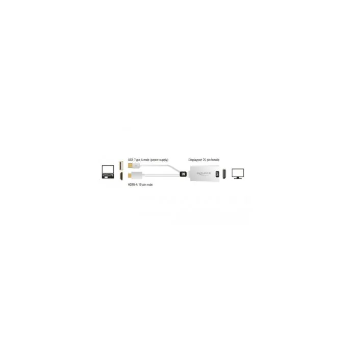Adapter, USB-A + HDMI male to DisplayPort female — image 3
