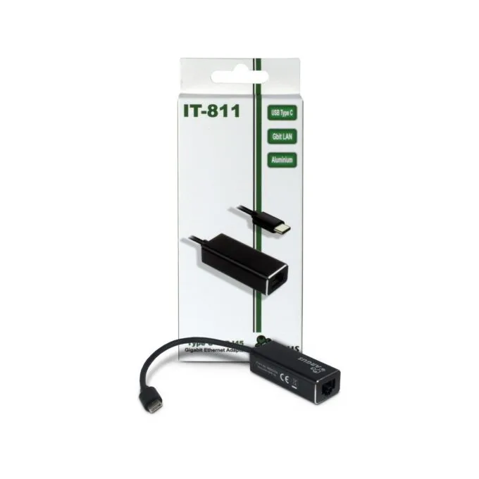 Adapter USB-C to Gigabit LAN RJ45 1000 Mbps Inter-Tech ARGUS - IT-811 - Black, USB-C, Gigabit — image 2