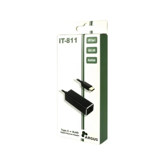 Adapter USB-C to Gigabit LAN RJ45 1000 Mbps Inter-Tech ARGUS - IT-811 - Black, USB-C, Gigabit — image 3