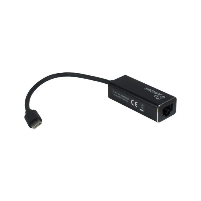 Adapter USB-C to Gigabit LAN RJ45 1000 Mbps Inter-Tech ARGUS - IT-811 - Black, USB-C, Gigabit — image 1