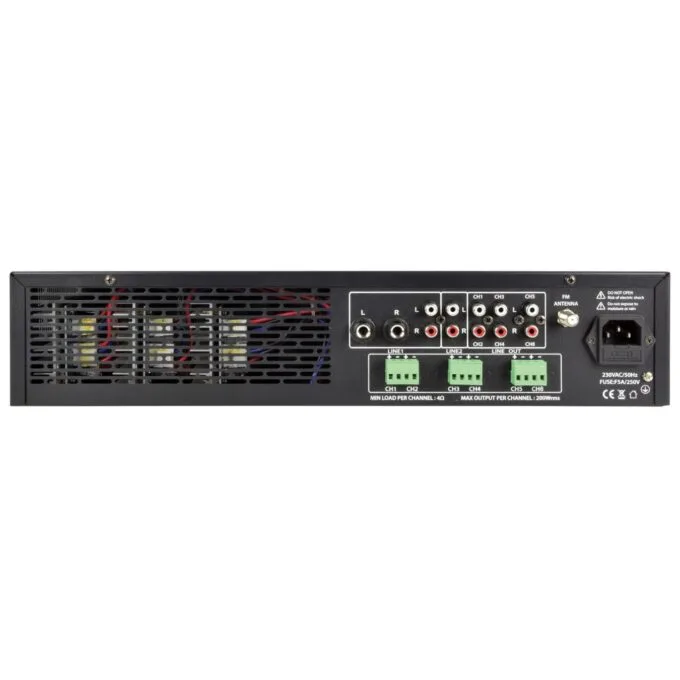 Adastra A6 - 953.406UK - 3 x Independent Stereo Zones Amplifier 6x200W USB BT FM — image 2