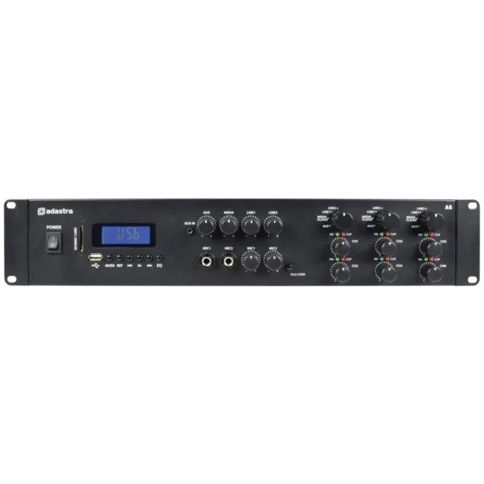 Adastra A6 - 953.406UK - 3 x Independent Stereo Zones Amplifier 6x200W USB BT FM — image 3