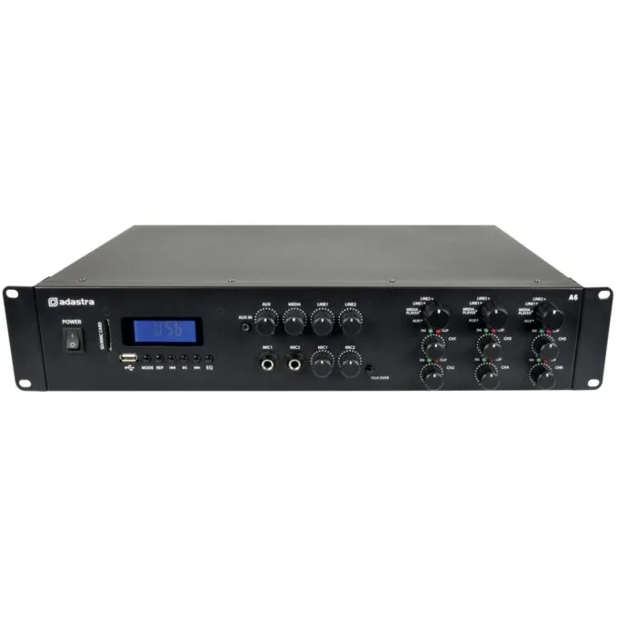 Adastra A6 - 953.406UK - 3 x Independent Stereo Zones Amplifier 6x200W USB BT FM — image 1