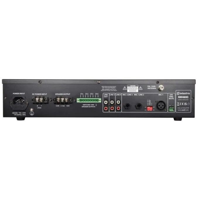 Adastra PA 100V Amplifier - RM480D - 480W FM DAB USB BT 4Z 953.227UK — image 2
