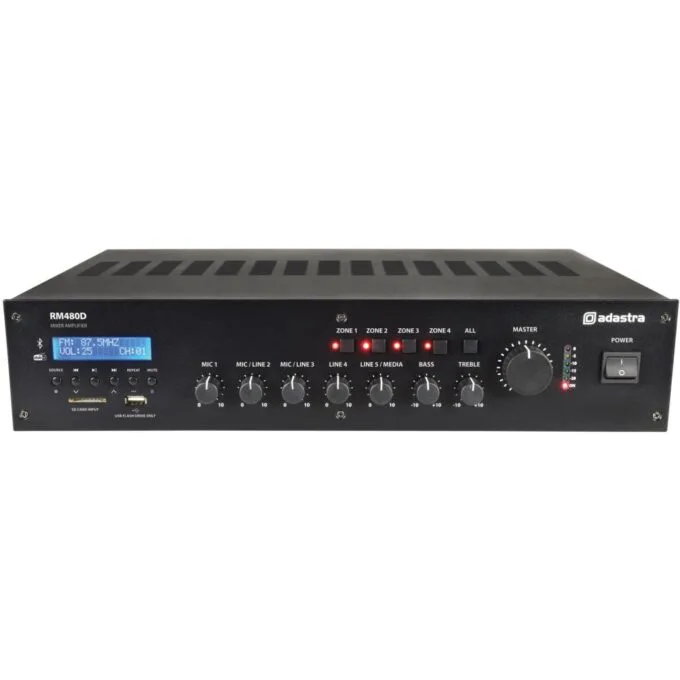Adastra PA 100V Amplifier - RM480D - 480W FM DAB USB BT 4Z 953.227UK — image 1