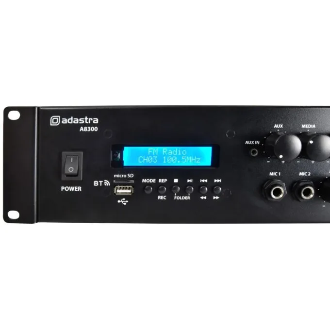 Adastra Rack Mount Amplifier BT USB FM 953.483UK - A8300 - 8x300W — image 6