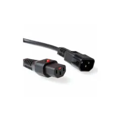 AK5191 1,5m C13 LOCKABLE TO C14 POWER EXTENTION CABLE BLACK IEC LOCK