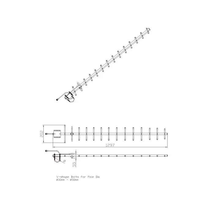 ALLNET Antenne 868MHz 14dbi Antenne (N-Female) YAGI ANT-868-14dbi-Yagi LoRA HELIUM IoT — image 4
