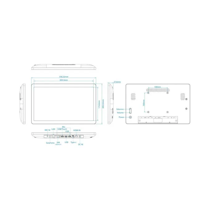 ALLNET High Performance Display 14 Zoll LTE Android 12 RK3588 NFC PoE HDMI In Farbe schwarz — image 4