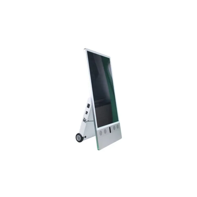 ALLNET Standdisplay 43 Zoll Outdoor Kundenstopper mit Akku oh. Touch mit Laufrollen 1500Nits Android Farbe schwarz — image 1