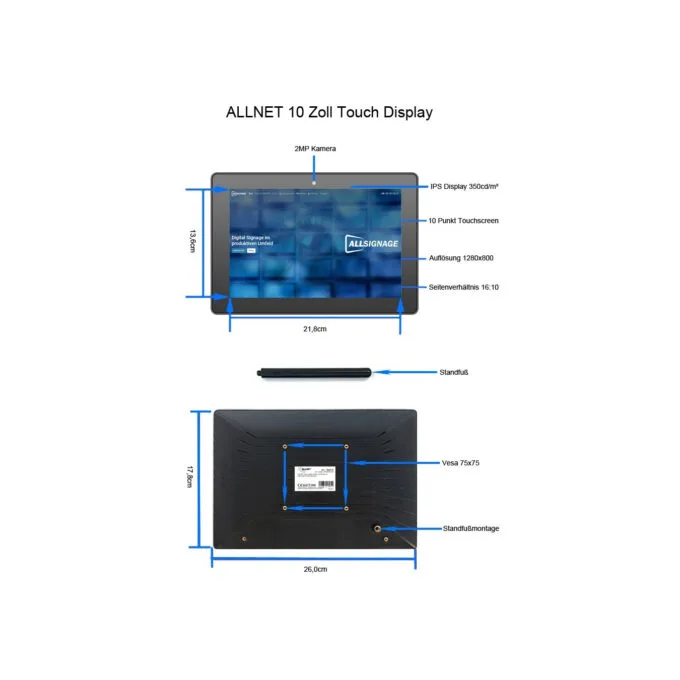 ALLNET Touch Display Tablet 12 Zoll PoE mit 8GB 64GB RK3568 Android 13.PrimeOne-120 — image 4
