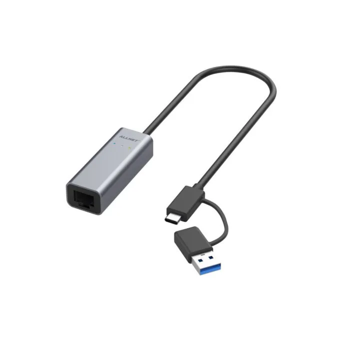 ALLNET USB 3.0 Typ-C&A Ethernet Adapter 2.5 Multi-Gigabit LAN ALL-NC-2.5G-USBC A ALLTRAVEL — image 1