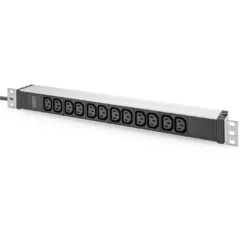 Aluminium 1U PDU with 12x C13 outlets, 16A, 230V, 50/60Hz - DIGITUS