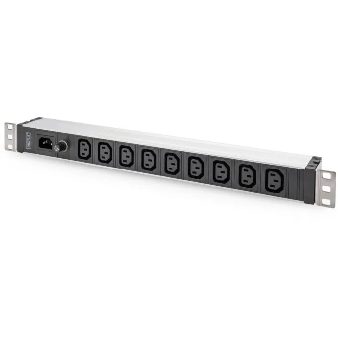 Aluminium PDU Socket Strip 1U - Digitus - 9x C13, 230V/10A, 50/60Hz — image 1